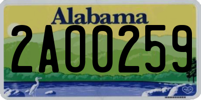 AL license plate 2AO0259