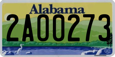 AL license plate 2AO0273