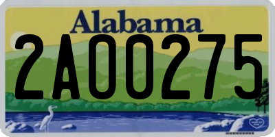 AL license plate 2AO0275