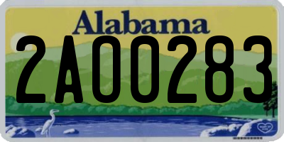 AL license plate 2AO0283