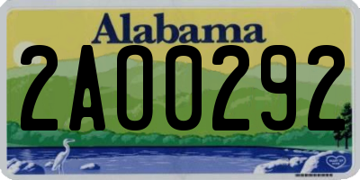 AL license plate 2AO0292