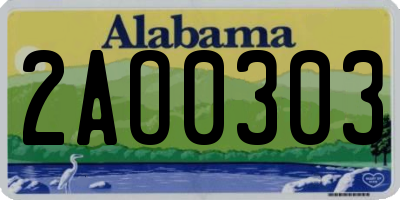 AL license plate 2AO0303