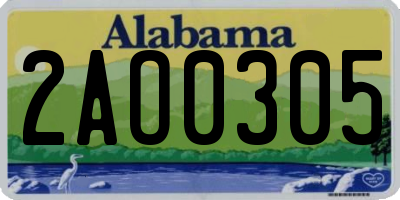AL license plate 2AO0305