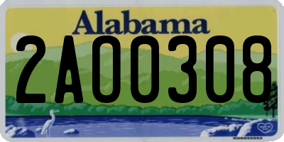AL license plate 2AO0308