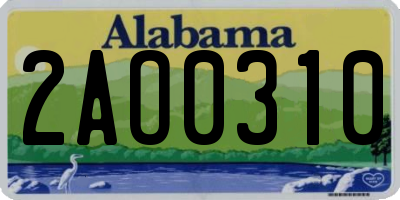 AL license plate 2AO0310