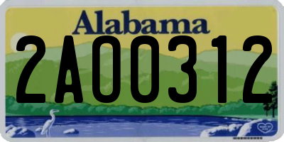 AL license plate 2AO0312