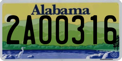 AL license plate 2AO0316