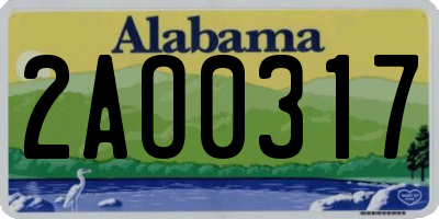 AL license plate 2AO0317