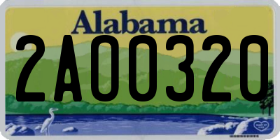 AL license plate 2AO0320