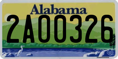 AL license plate 2AO0326