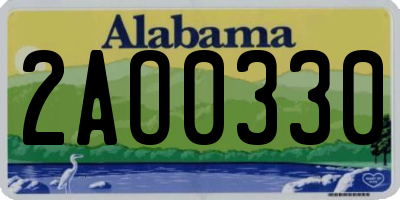 AL license plate 2AO0330