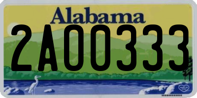 AL license plate 2AO0333