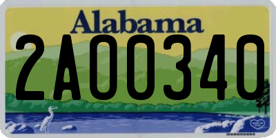 AL license plate 2AO0340