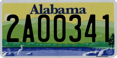AL license plate 2AO0341