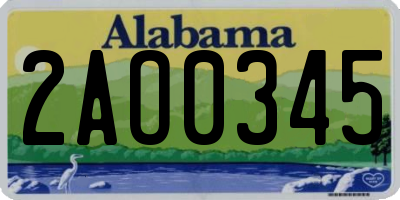 AL license plate 2AO0345