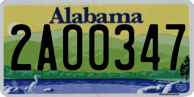 AL license plate 2AO0347