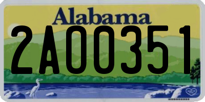 AL license plate 2AO0351