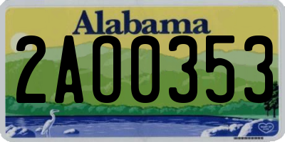 AL license plate 2AO0353
