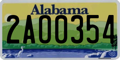 AL license plate 2AO0354
