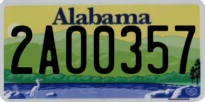 AL license plate 2AO0357