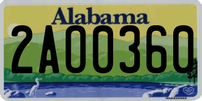 AL license plate 2AO0360