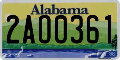 AL license plate 2AO0361