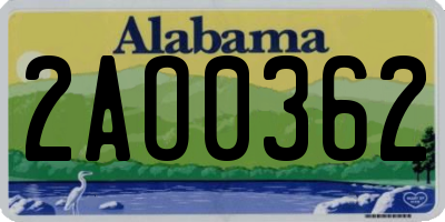 AL license plate 2AO0362