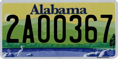 AL license plate 2AO0367