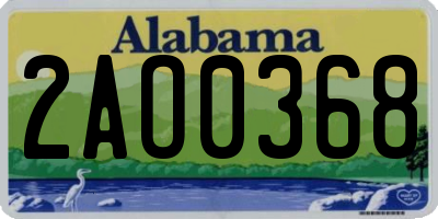 AL license plate 2AO0368