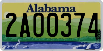 AL license plate 2AO0374