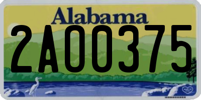 AL license plate 2AO0375