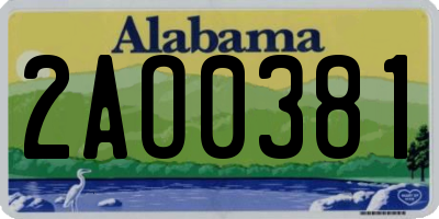 AL license plate 2AO0381