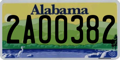 AL license plate 2AO0382