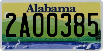 AL license plate 2AO0385