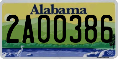 AL license plate 2AO0386