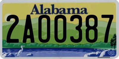 AL license plate 2AO0387
