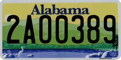 AL license plate 2AO0389