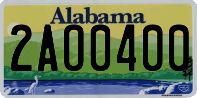 AL license plate 2AO0400