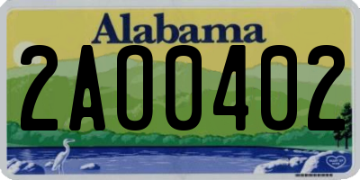 AL license plate 2AO0402