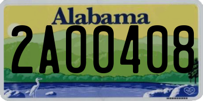 AL license plate 2AO0408