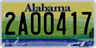AL license plate 2AO0417