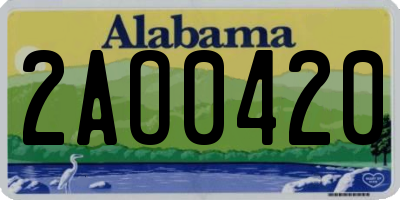 AL license plate 2AO0420
