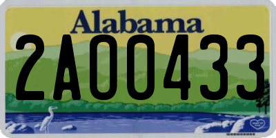 AL license plate 2AO0433