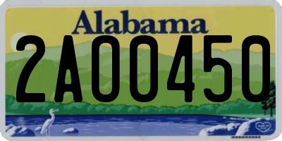 AL license plate 2AO0450