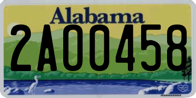 AL license plate 2AO0458