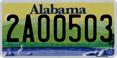 AL license plate 2AO0503