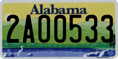 AL license plate 2AO0533