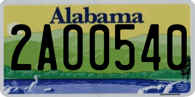 AL license plate 2AO0540
