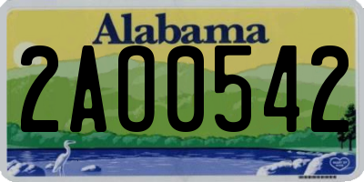 AL license plate 2AO0542