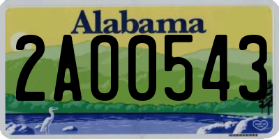 AL license plate 2AO0543